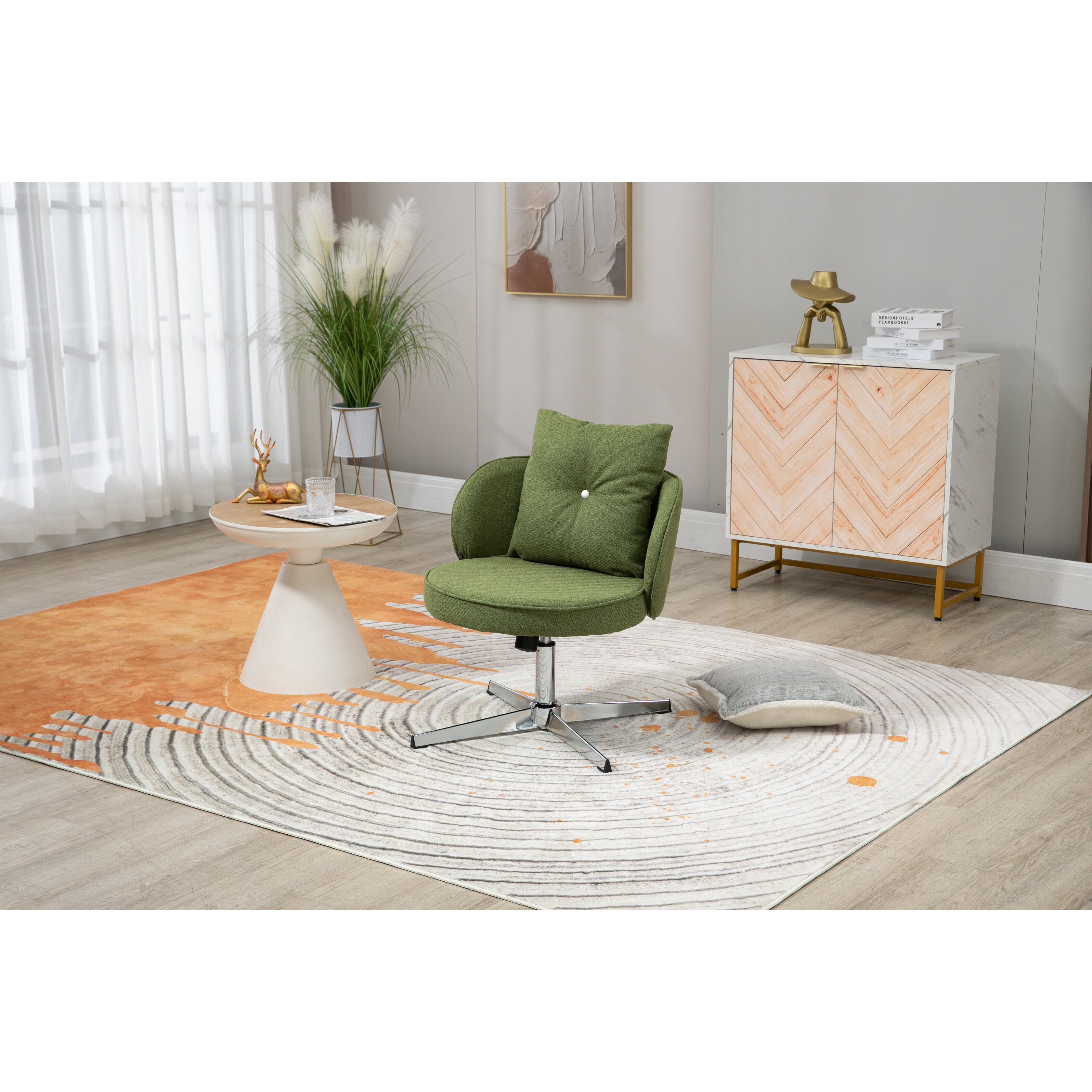 Adjustable Swivel Accent Chair Home Office Desk Chair Vanity Chair
