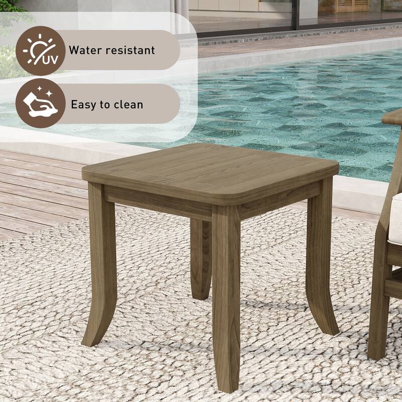 Patio Teak Wood Outdoor Square Side Table