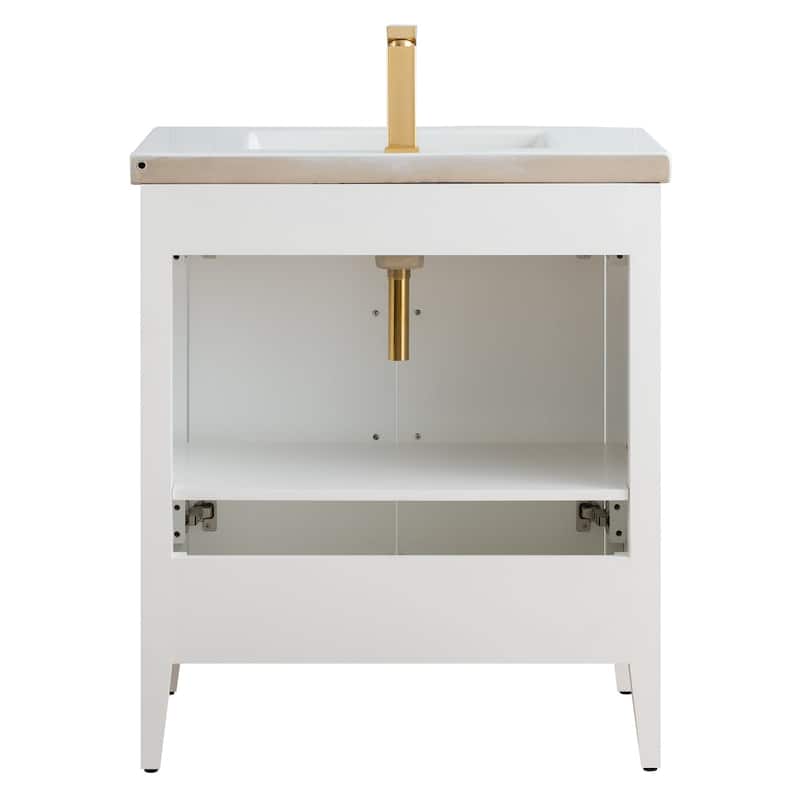 Vanity Art 20" or 24" or 30" Single Sink Bathroom Vanity Cabinet with Ceramic Top