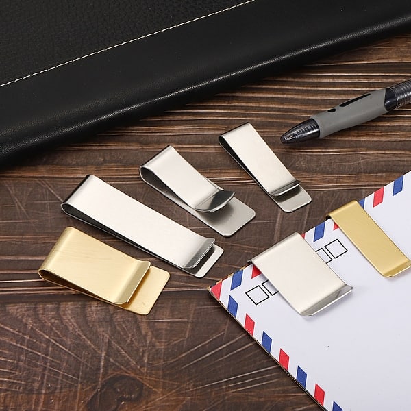 4pcs Pen Holder Clip, Stainless Steel Slim Wallet Pencil Loop Sleeve