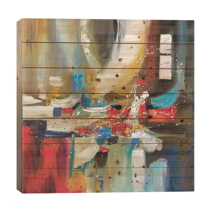 After Party Print On Wood by KuptsovaArt - Multi-Color - 26x26x1.5