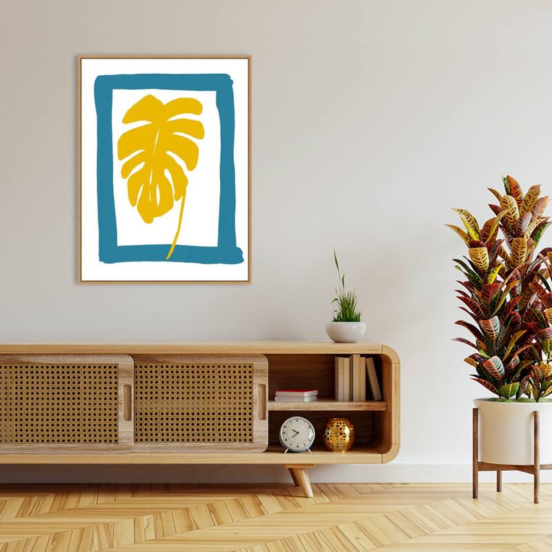 The New Oasis 4 by Bronwyn Baker Framed Canvas Wall Art Print - Sylvie Natural