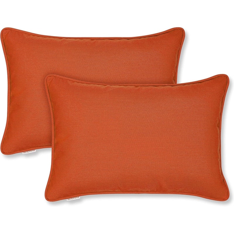 Sunbrella by Austin Horn Classics Corded-Edge Filled Pillow (Set of 2) - 13x20 - Cayenne
