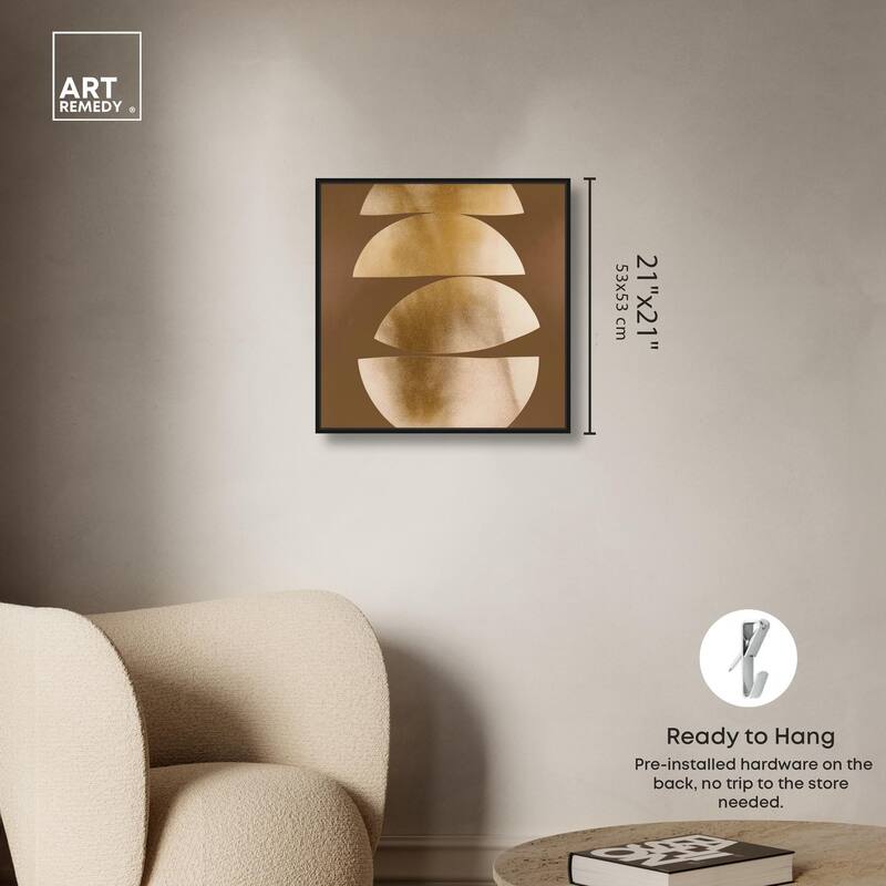 Golden Crescents II Canvas by Art Remedy