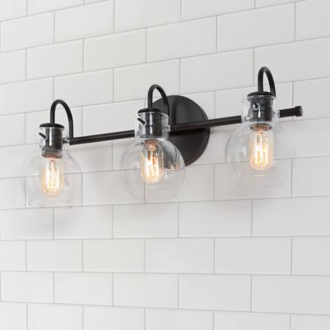 Olia Modern Black Dimmable Bathroom Vanity Lights Glass Linear Wall Sconces