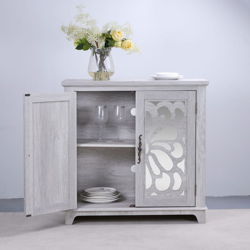 Elegant sideboard with 2 acrylic mirrored doors Sideboard and Buffet