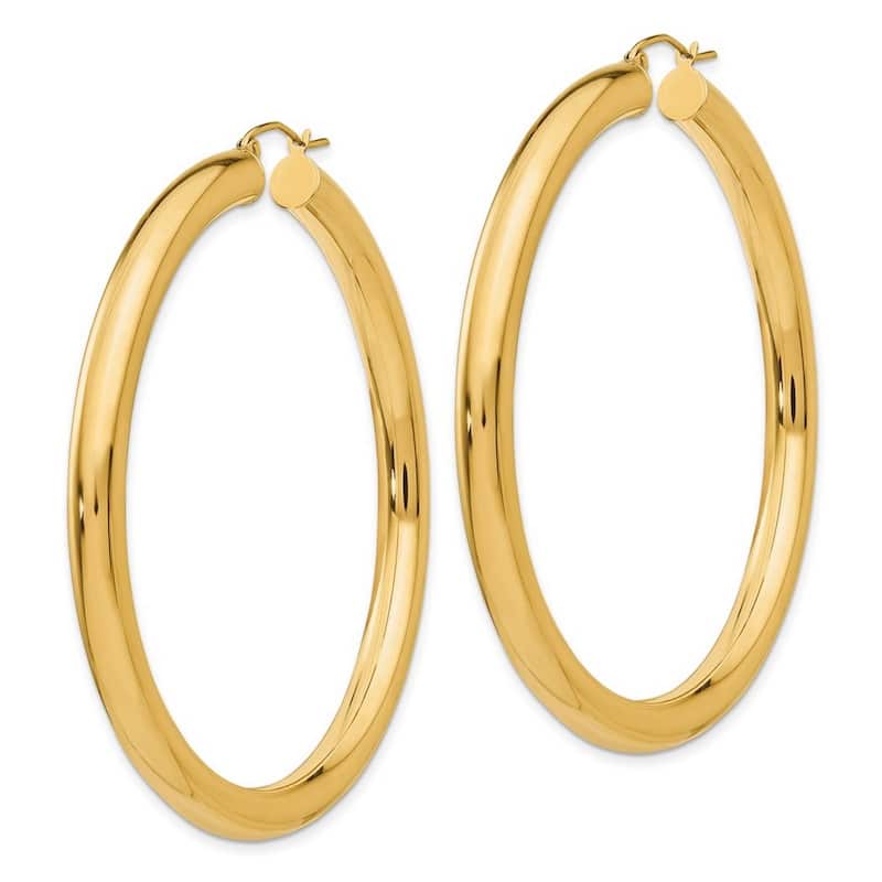 Curata 14k Yellow Gold Polished 60x5mm Lightweight Hoop Earrings