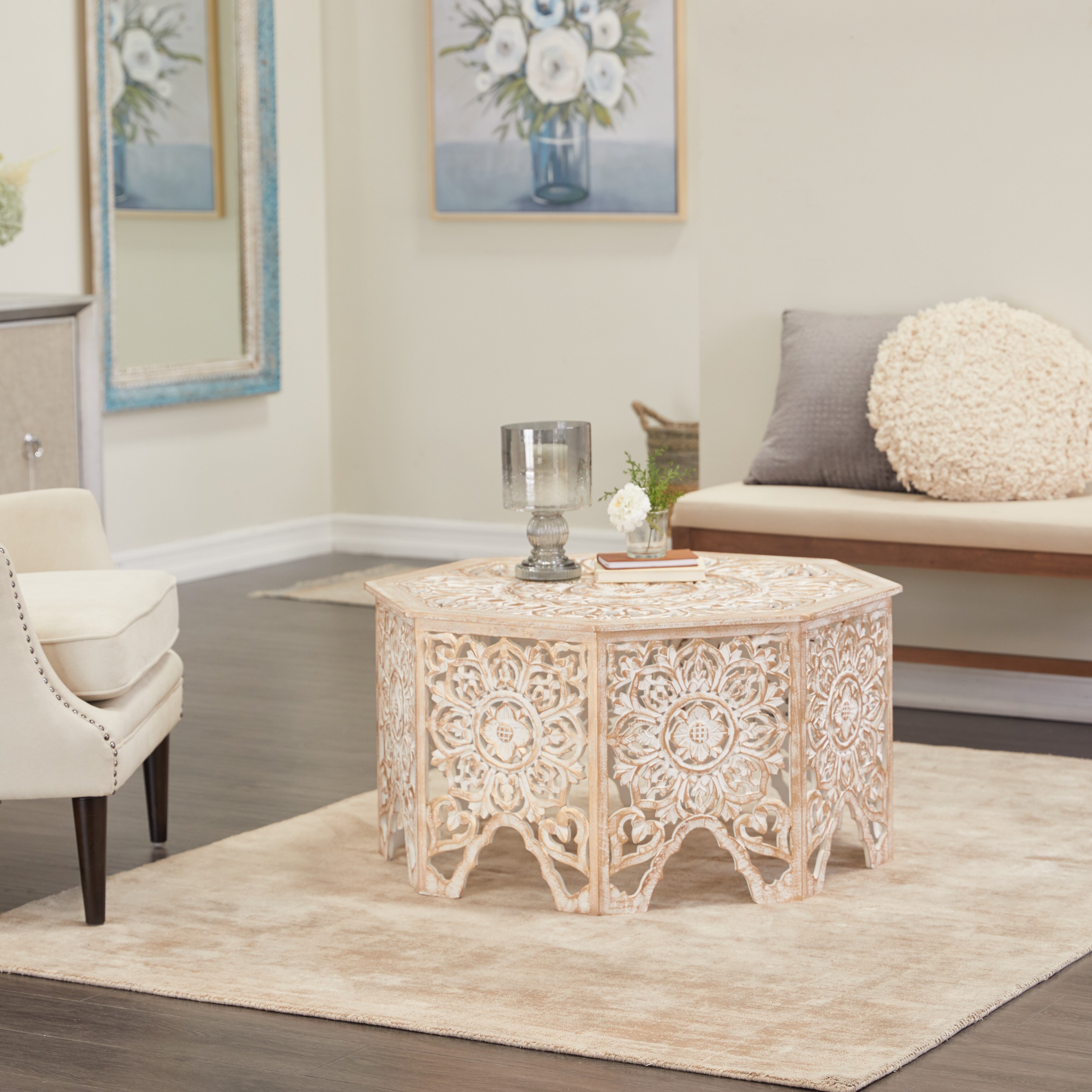 White Pine Country Cottage Coffee Table - 33 x 33 x 18 Round ...