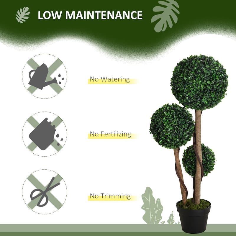 HOMCOM 35.5" Artificial Plant in Pot