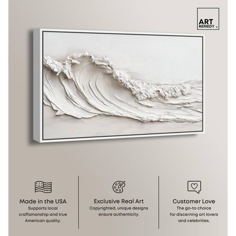 Wave on White Canvas by Art Remedy