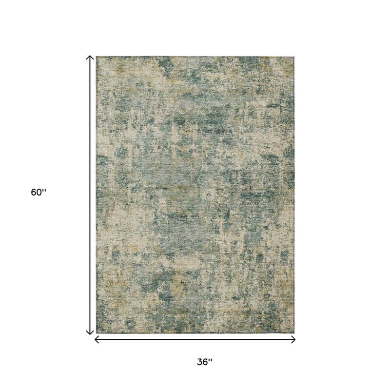HomeRoots Abstract Transitional Rectangle Outdoor Rug