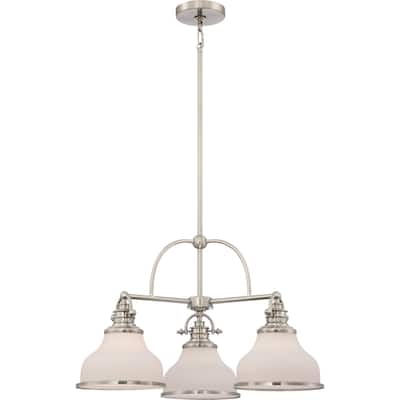 Quoizel Grant 3-Light 16" Transitional Chandelier in Brushed Nickel