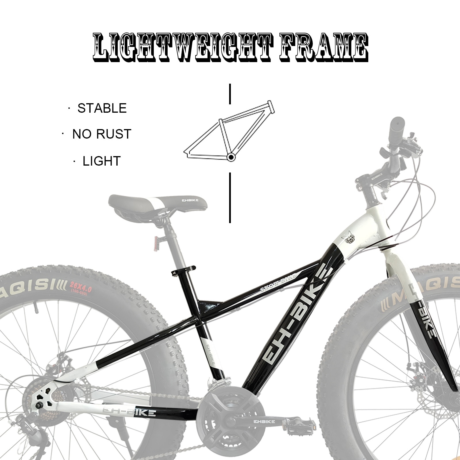 Fat Tire Bike For Mountain snow road 26Inch Wheels 21Speed Steel Frame