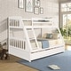 preview thumbnail 1 of 7, White Twin Over Full Solid Wood Bunk Bed with Two Storage Drawers, Removable Ladder, Guard Rails White