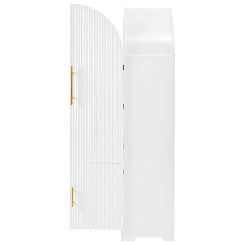 Arched 72" Tall Kitchen Pantry Cabinet with 8 Door Shelves and 3 Adjustable Shelves for Kitchen Storage Solutions