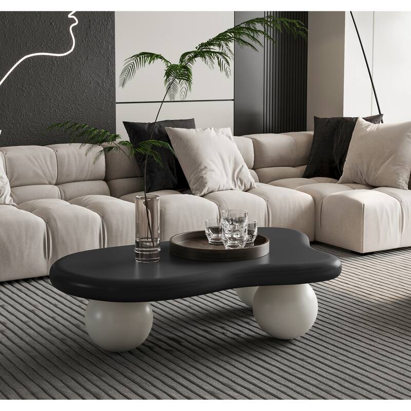 40" Cloud Shaped Coffee Table with 3 Ball Legs