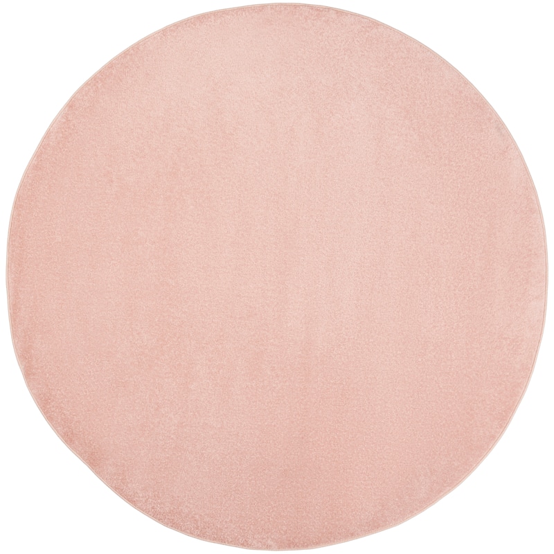 Nourison Modern Solid Indoor/Outdoor Area Rug - 6' Round - Pink