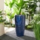 preview thumbnail 85 of 150, Glitzhome Oversized LED Lighted Ceramic Pot Floor Fountains for Outdoor Garden