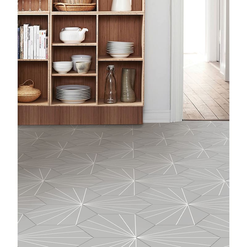FloorPops Vers Peel & Stick Hexagon Floor Tiles