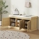 preview thumbnail 9 of 16, HOMCOM Shoe Bench with Woven Rattan Doors, Shoe Storage Bench with Cushion, Adjustable Shelves, Boho Style Entryway Bench