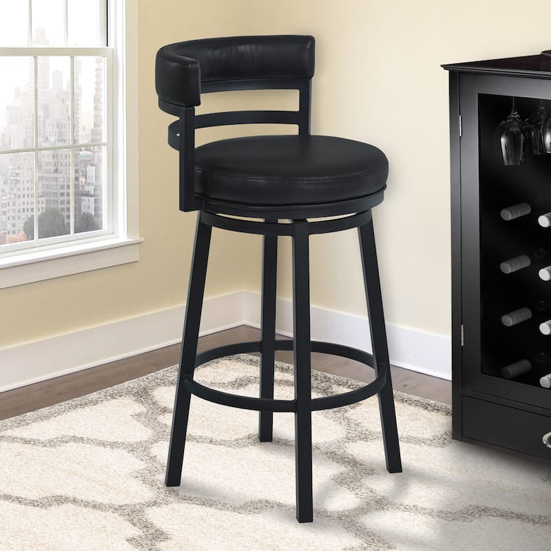 Madrid Upholstered Bar or Counter Height Swivel Barstool
