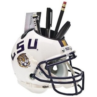Shop Lsu Tigers Ncaa Football White Schutt Mini Helmet Desk Caddy
