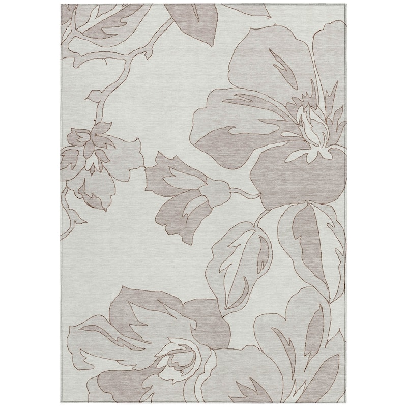 HomeRoots Floral Transitional Rectangle Outdoor Rug