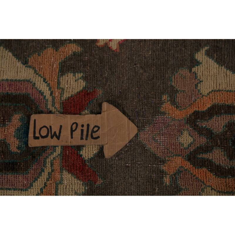 All-Over Brown Floral Gabbeh Persian Area Rug Hand-Knotted Wool Carpet - 5'2"x 9'0"