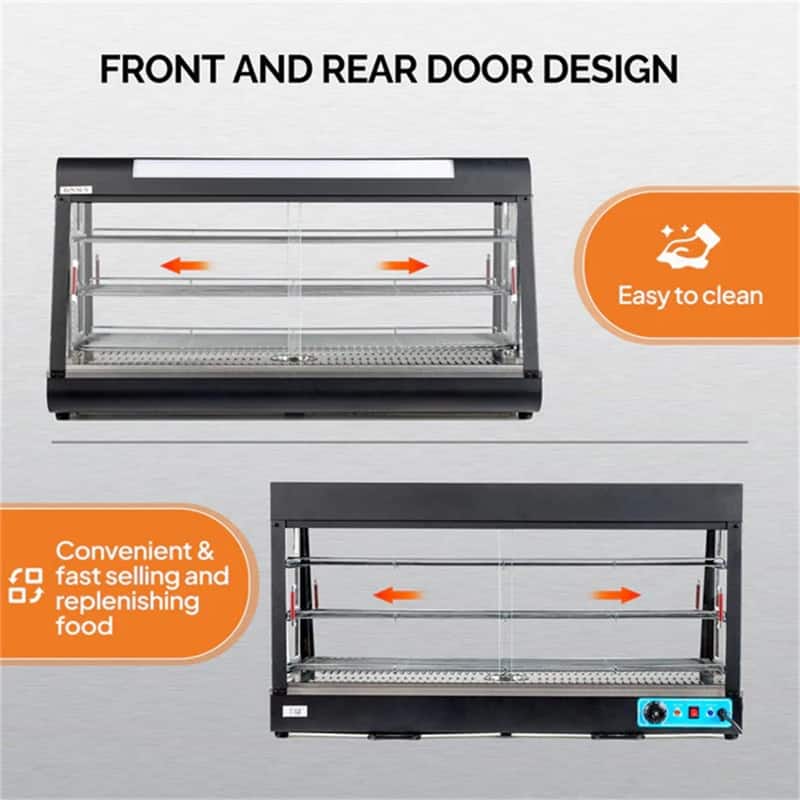 3-Tier 48 Inch 1800W 110V Countertop Hot Food Warmer Display Case