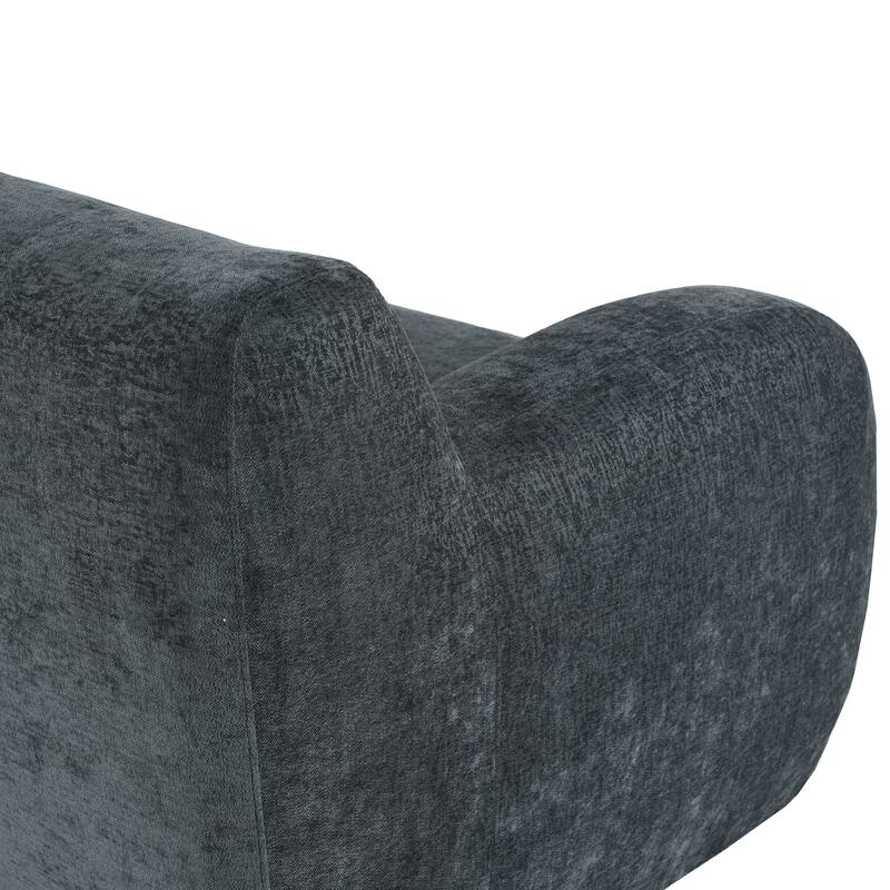 81.5" Polyester Curved 3-Seater Sofa with Ergonomic Armrests, High-Density Foam, and No Assembly Required