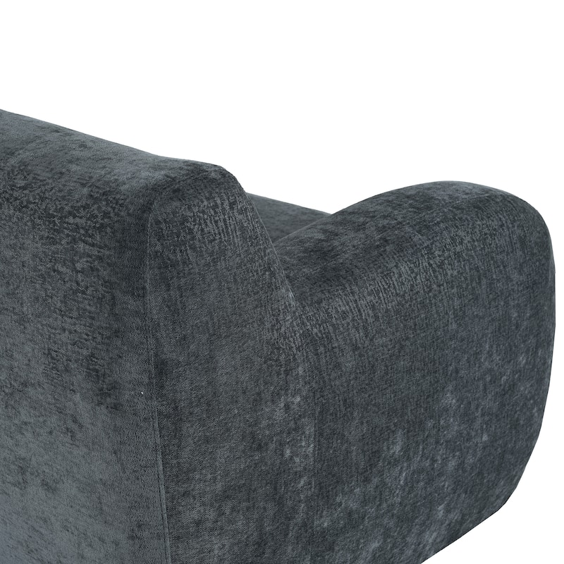 Streamlined Sofa with Curved Design and Extra-Large Seat Depth for Living Room or Guest Room