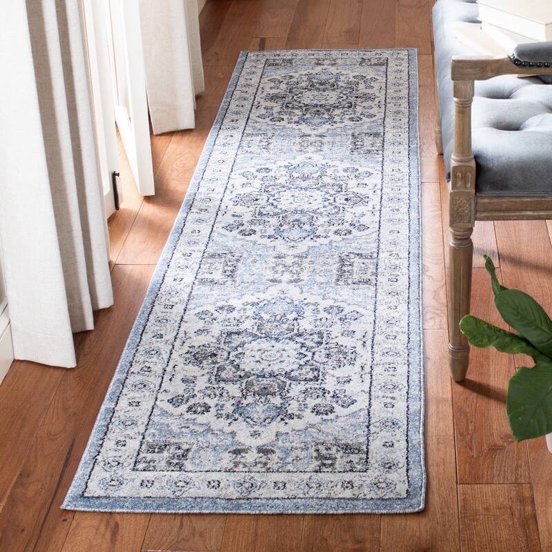 SAFAVIEH Charleston Morgann Medallion Rug - 2' x 8' Runner - Blue/Grey