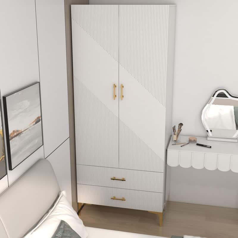 white wardrobe closet with doors and drawers,armoire closet, wardrobe storage closet
