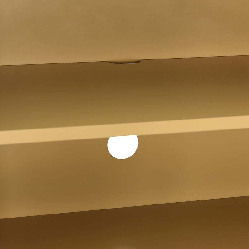 Rattan Buffet Storage Cabinet with Solid Wood Frame, Sideboard with 3-position Adjustable Shelves for Living & Dining Rooms