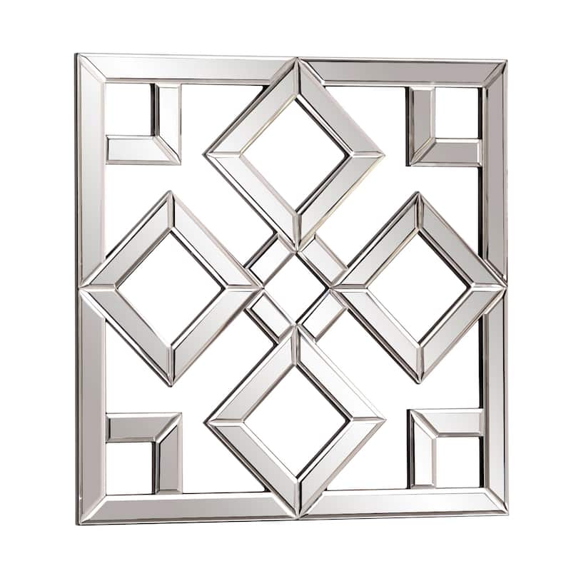 Allan Andrews Moira Decorative Accent Lattice Square Wall Mirror - Mirrored - 20" H x 20" W x 1" D