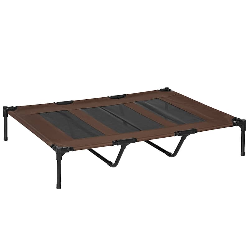 48" x 36" Elevated Breathable Dog Bed Portable Pet Cot w/ Carry Bag Metal Frame Breathable Mesh Indoor and Outdoor - Tan