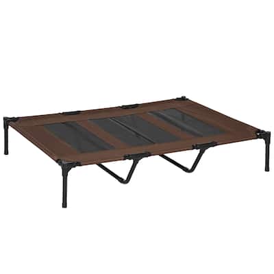 48" x 36" Elevated Breathable Dog Bed Portable Pet Cot w/ Carry Bag Metal Frame Breathable Mesh Indoor and Outdoor