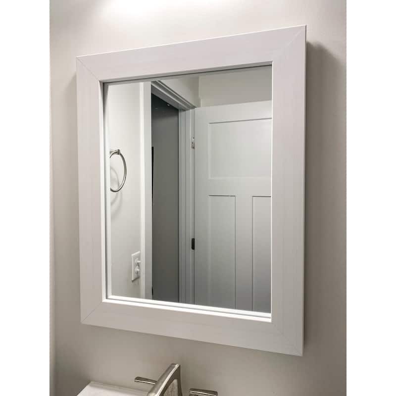 Frame My Mirror Rustic White Framed Wall Mirror, Pendleton Design