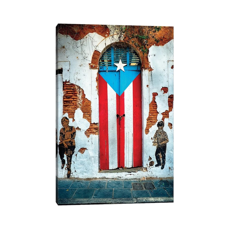 iCanvas "Puerto Rican Flag Door" by George Oze Canvas Print