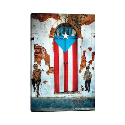 iCanvas "Puerto Rican Flag Door" by George Oze Canvas Print