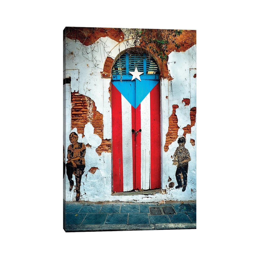 iCanvas "Puerto Rican Flag Door" by George Oze Canvas Print