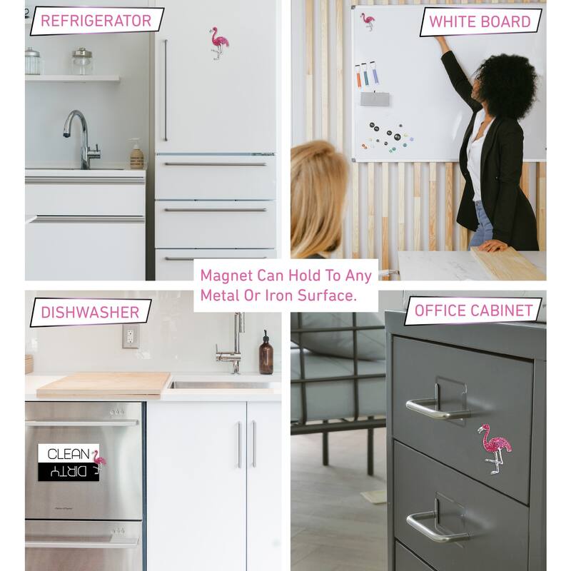 CoTa Global Flamingo Sparkling Refrigerator Magnet with Crystals - 2.5 Inch