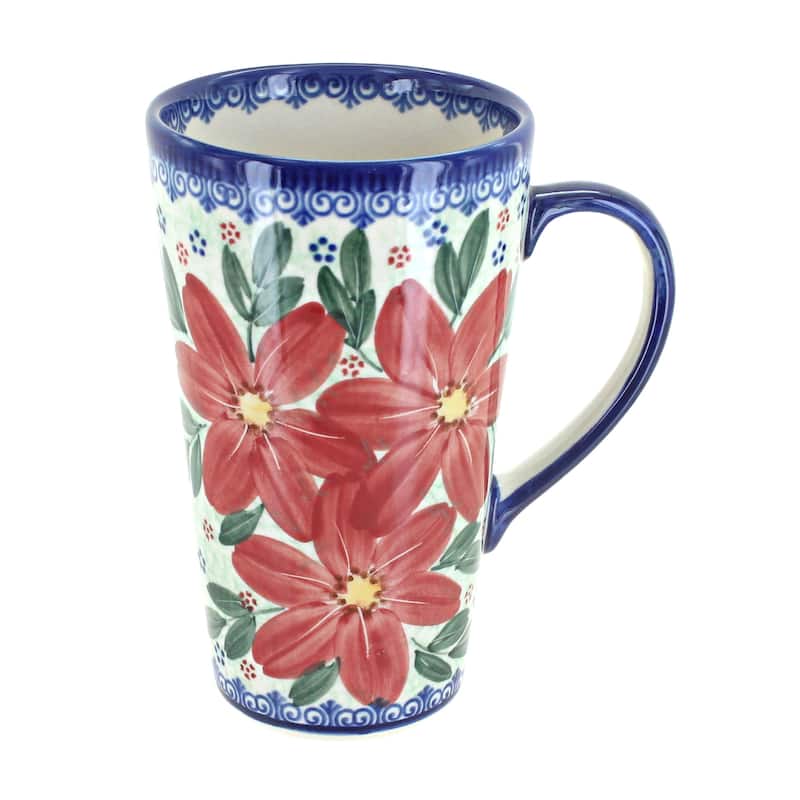 Blue Rose Polish Pottery 468 Vena Large Coffee Mug