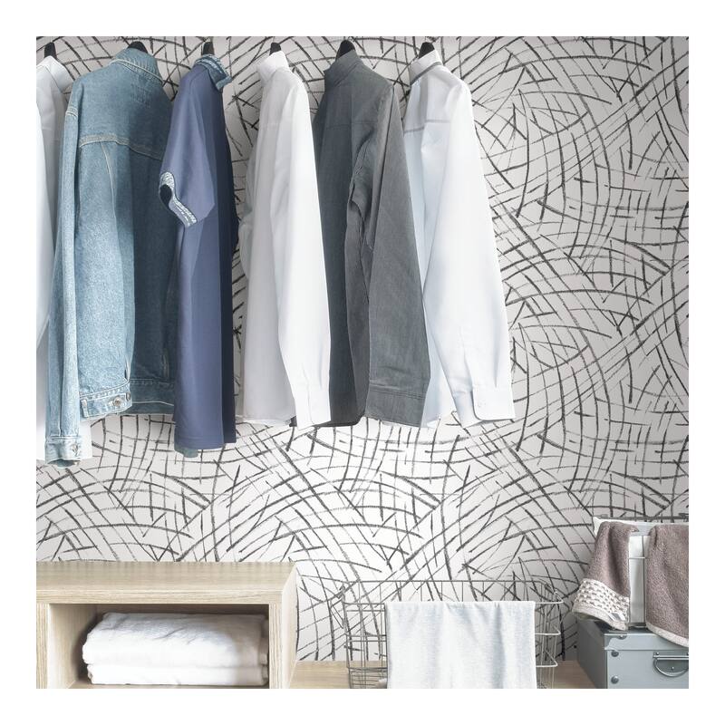 NuWallpaper Black Imprint Peel & Stick Wallpaper - 216in x 20.5in x 0.025in