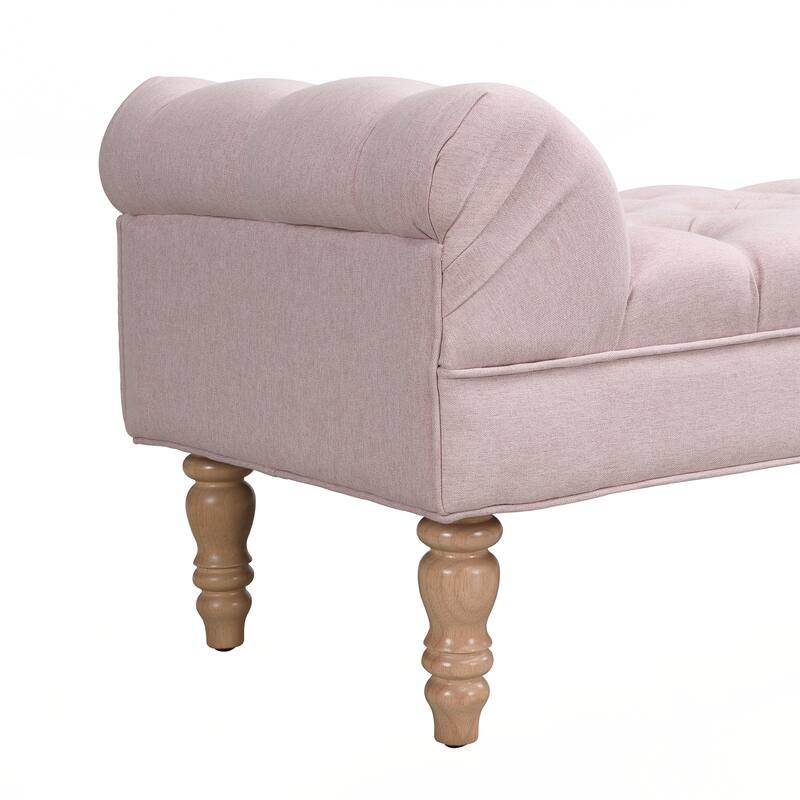 Button-Tufted End of Bed Bench,Large Upholstered Ottoman,Foot Rest with Legs