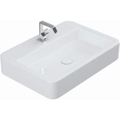 WS Bath Collections Contour 23-3/5" Ceramic Single Hole Wall Mounted