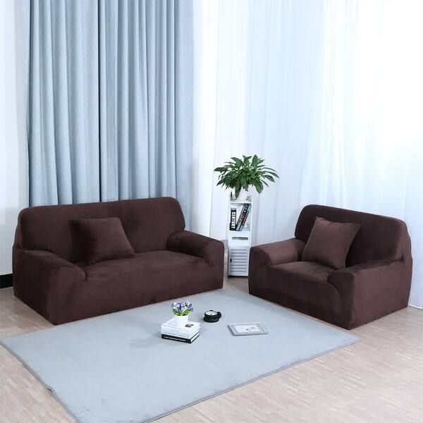 Shop Home 1 2 3 4 Seats Stretch Flannel Sofa Cover Loveseat