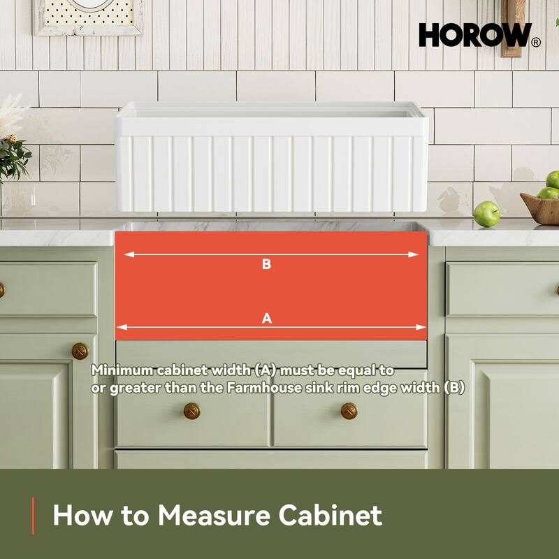 HOROW 33in. Farmhouse/Apron-Front Single Bowl White Fireclay Workstation Kitchen Sink w/Cutting Board,Bottom Grid and Strainer