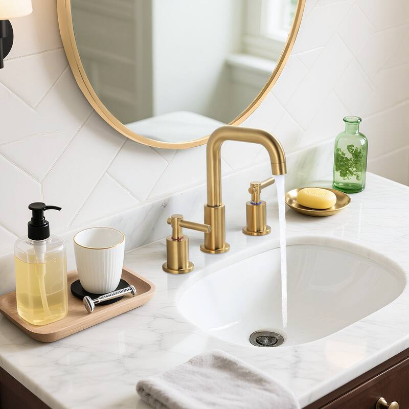 WOWOW 8 in. Widespread Double Handle Bathroom Faucet