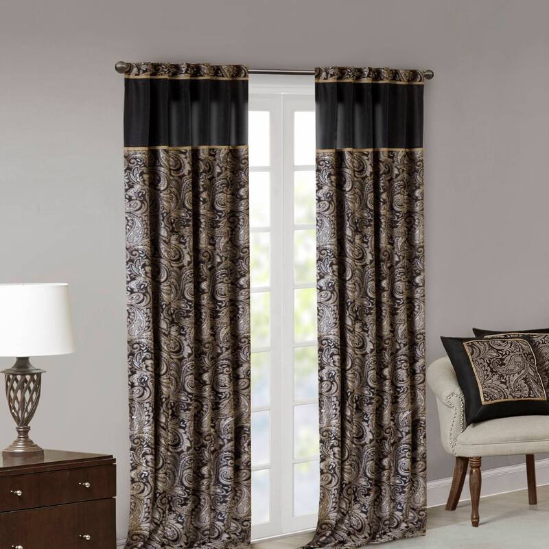 Madison Park Whitman Jacquard Curtain Panel Pair